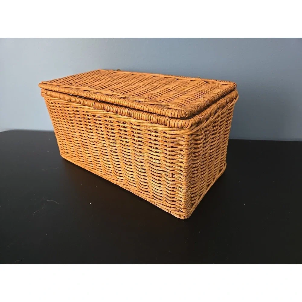 Vtg Storage‎ Basket Home Office Supplies Rectangle for Closet Nursery Home Decor
